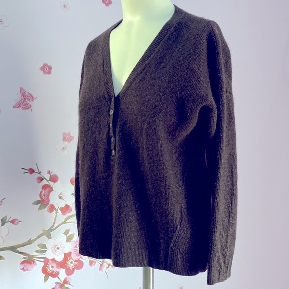 Madewell Brown Three-quarter Sleeve Sweater Alpaca Wool Blend Women's Size Small - Picture 3 of 12